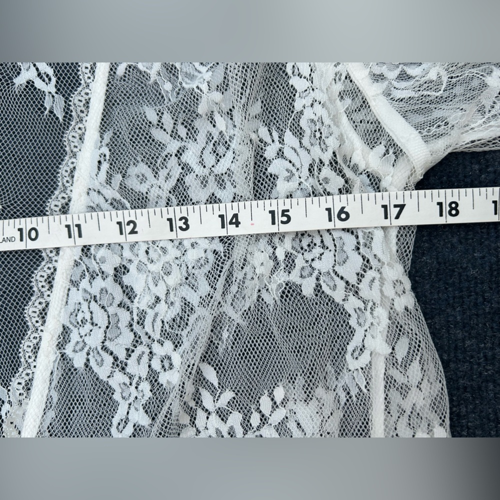 By Anthropologie White Lace Long Robe S/M - Picture 7 of 12